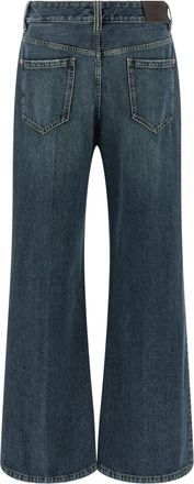 Brunello Cucinelli Womens Blue Cotton Flared Jeans Clothing