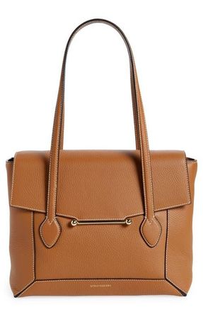 Strathberry Mosaic Leather Tote in Tan/Vanilla at Nordstrom