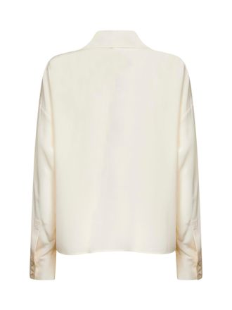 Max Mara Tie-Neck Silk Blouse - Beige