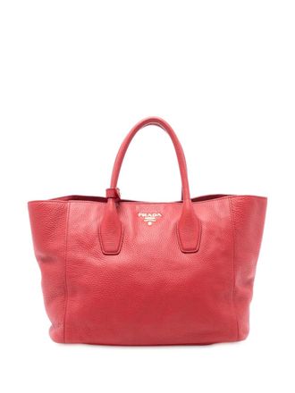 Prada 2010-2025 Vitello Daino Open Convertible Tote satchel - Rosso