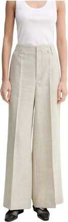 Birgitte Herskind Broeken, Dames, Beige, M, Katoen, Poppy Wijde Broek