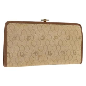 Dior Pre-owned Clutches, female, Beige, Size: ONE SIZE Pre-owned Honeycomb Canvas Clutch