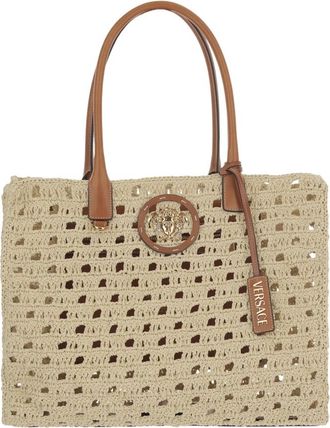 Versace La Medusa Canvas Tote - Dames - Shoppers - Beige - ONE Size - Katoen - Tassen