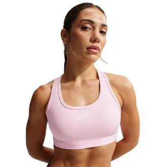 Nike Womens Dri-FIT Swoosh Medium Support Bra - Pink Foam/Stone Mauve/White Size XXL