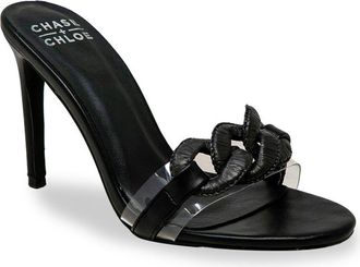 Chase + Chloe by Intouch Footwear Chunky Link Stiletto Mule Sandal in Black at Nordstrom Rack, Size 5.5