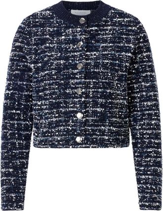 Rich & Royal Fancy Tape Boucle Cardi - Knitwear - Mujer - Azul - XL