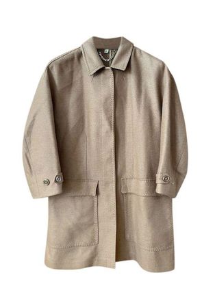 Burberry Beige Camel Hair Single Breasted Coat Size L