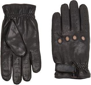 8 by YOOX BIKER LEATHER GLOVES WITH RECYCLED WOOL LINING