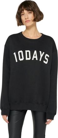 10 Days Sweatshirts, female, Black, Size: 2XS Black Baseball Logo Sweater