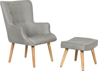 Habitat et Jardin Habitat Et Jardin - Sill&oacute;n Escandinavo En Tela odense - 73 X 81 X 92,5 Cm - Gris Claro