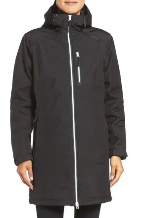 Helly Hansen Belfast Long Waterproof Winter Rain Jacket in Black at Nordstrom, Size X-Small