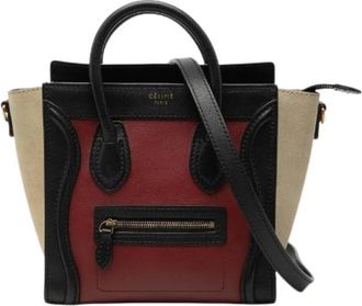 Celine Pre-owned Luggage Nano Shopper Leather Suede 2way Bag - Dames - Vintage Handtas - Veelkleurig - ONE Size - Leer - Vintage