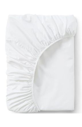 Lands End 417 Thread Count Premium Supima Cotton No Iron Sateen Fitted Bed Sheet in White at Nordstrom, Size Queen
