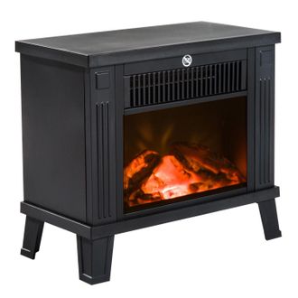 OEM Chimenea Decorativa Con Efecto De Llama Y Protecci&oacute;n Contra Sobrecalentamiento Para Salas 13-18 m&sup2; 34x17x31 Cm Negro
