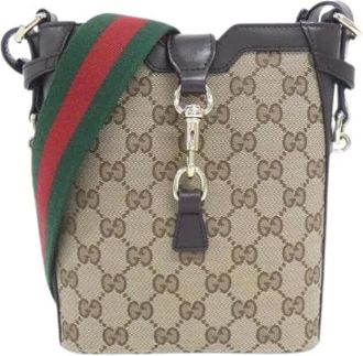 Gucci Bolso de hombro de lona GG de cuero Pre-owned - Pre-owned - Mujer - Beige - ONE SIZE