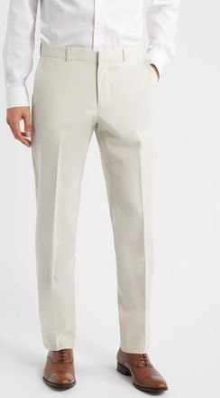 Nordstrom Henrik Trim Fit Solid Stretch Wool Suit Pants in Grey Moonbeam at Nordstrom, Size 28