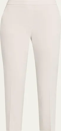 Theory Treeca Good Linen Cropped Pull-On Ankle Pants