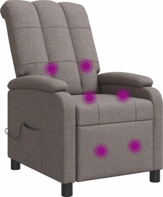 vidaXL Silla De Masajes Reclinable Topo Tela Vidaxl