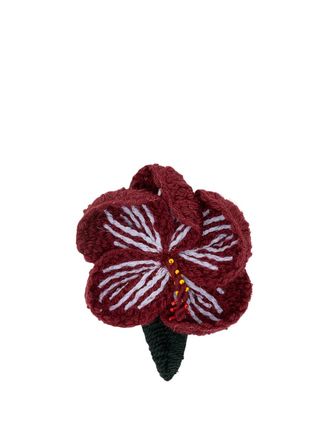 Alanui Hibiscus Embroidered Brooch