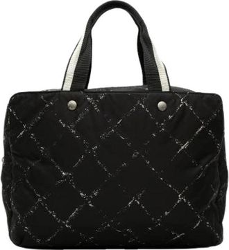 Chanel Pre-owned Vintage Nylon Weekend Bag - Dames - Vintage Weekendtas - Zwart - ONE Size - Nylon - Vintage