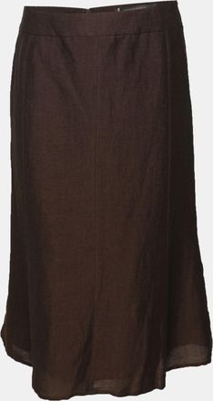 Marina Rinaldi Dark Brown Linen Blend Maxi Skirt