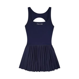 Sporty & Rich Signature Logo Court Dress - female - Sporty & Rich - Tennis - Blue - M - Sport