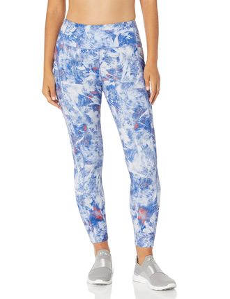 Calvin Klein Calvin Klein Womens Printed High Waist 7/8 Length Tight Leggings, Etching Bold Blue, XS