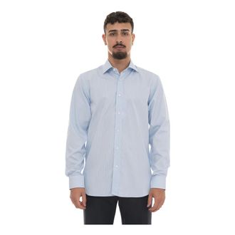 HUGO BOSS Overhemden, Heren, Blauw, L, Katoen, H-David Spread DB Dress shirt