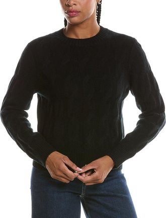 Fort&eacute; Cashmere Luxe Cable Crewneck 100% Cashmere Sweater