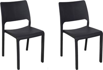 Dmora Conjunto De 4 Sillas De Exterior Ancona, Asiento De Jard&iacute;n, Para Interior O Exterior, Apilables, Fabricadas En Italia, 47x53 H82 Cm, Color Blanco - Dm