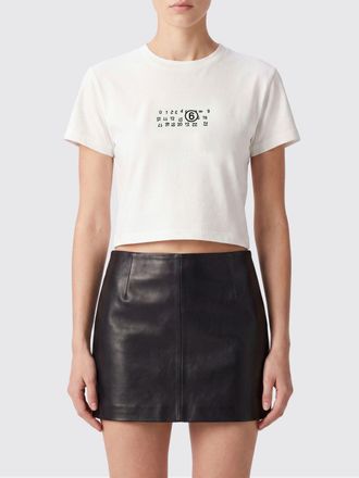 Maison Margiela Slim Fit Cotton T-shirt with Numeric Logo on the Back