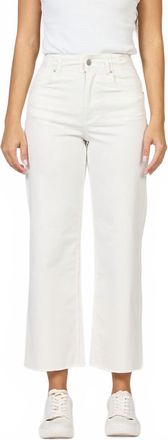 Dear John Denim Holly High Rise Fray Hem Straight Leg Jeans In White