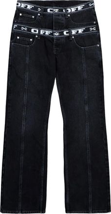 Off-white Jeans skate con banda logo - Nero