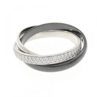 Cartier White Gold (18K) Ceramic Platinum 950 Band Ring (Pre-Owned)