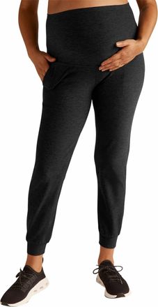 Beyond Yoga Womens Bump Maternity Midi Jogger In Darkest Night