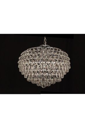 Netlighting Adaliz 6 Light Chrome Ceiling Crystal Pendant in Grey