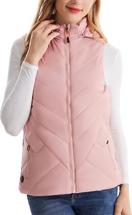 Generic Womens Heated Vest, Heated Body Warmer 3 Adjustable Temperature Electric Heated Vest USB Rechargeable Heated Jacket for Winter Keep Warm (UK, Alpha, X