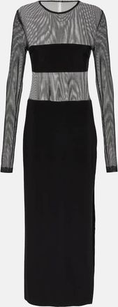Norma Kamali Dash mesh and jersey maxi dress