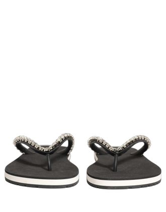 Dolce & Gabbana Rhinestone-Embellished Rubber Sandals - Black