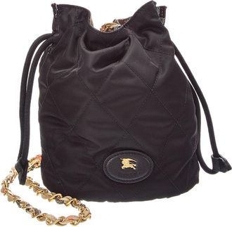 Burberry Horseshoe Quilted Canvas Bucket Bag