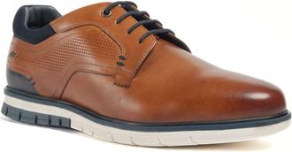 Pod Merlin Leren Heren Tan Veterschoenen