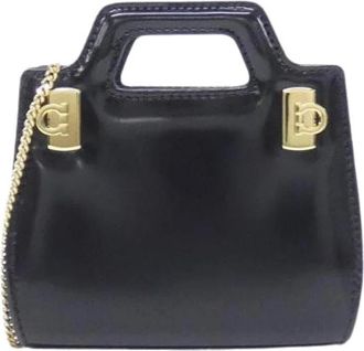 Ferragamo Pre-owned Mini Bag - Dames - Vintage Mini Tas - Zwart - ONE Size - Leer - Vintage