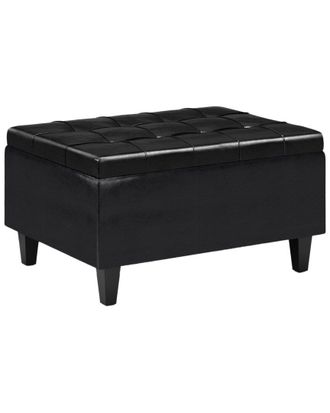 Simpli Home Harrison 34In Transitional Rectangle Small Coffee Table Storage Ottoman