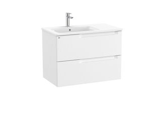Roca Roca - Pack Mueble Base De 2 Cajones + Lavabo Aleyda Color: Beige Madera - Medidas: 1005x460x565 Mm - Posici&oacute;n Del Lavabo: Central