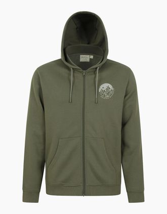Mountain Warehouse Mens Mountain Warehouse Mens Circle Mountain Drawcord Full Zip Hoodie - Green - Size: 42
