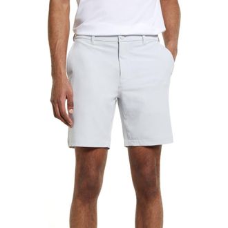 Mizzen+Main Helmsman Flat Front Golf Shorts in Light Gray Solid at Nordstrom, Size 40 X 7