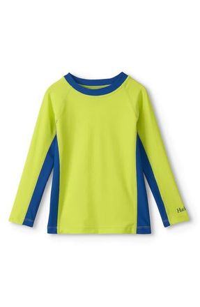 Hatley Kids Colorblock Long Sleeve Rashguard in Green at Nordstrom, Size 3T
