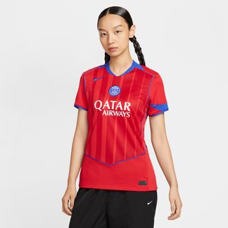 Nike Paris Saint-Germain 2025/26 Stadium Third Nike Womens Dri-FIT Total 90 Soccer Replica Jersey in Red | HM3245-680