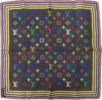 Louis Vuitton Pre-owned Scarves, female, Black, Size: ONE SIZE Pre-owned Silk Scarf