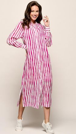 Mart Visser Georgia Streep Jurk Offwhite / Roze